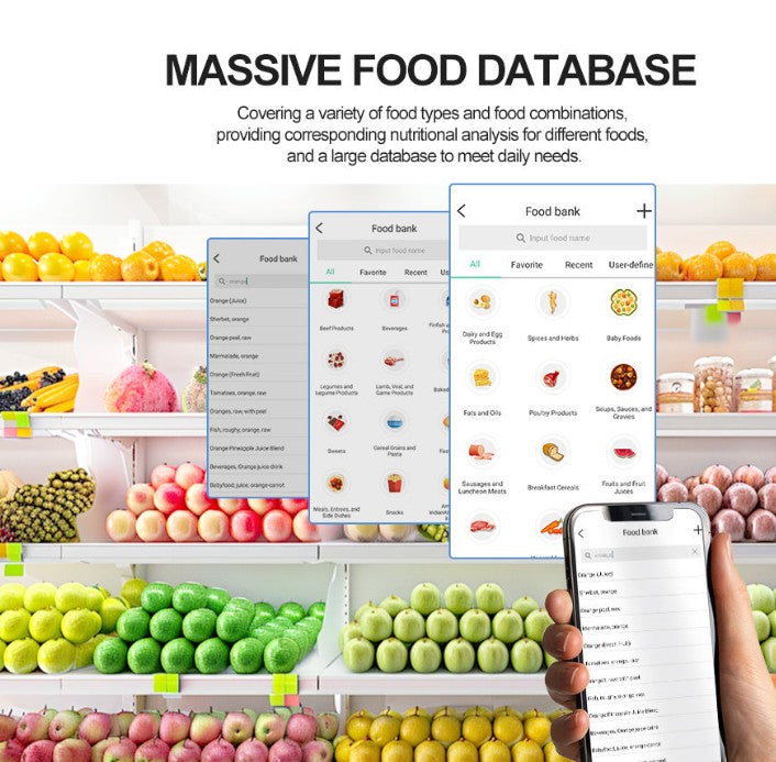 Ataller Smart Food Scales with Nutritional Calculator, Smartphone App with 26 Nutrients Tracking, Calorie, Marco, Digital Kitchen Weight Grams and Ounces for Weight Loss, 11 Pounds, Stainless Steel