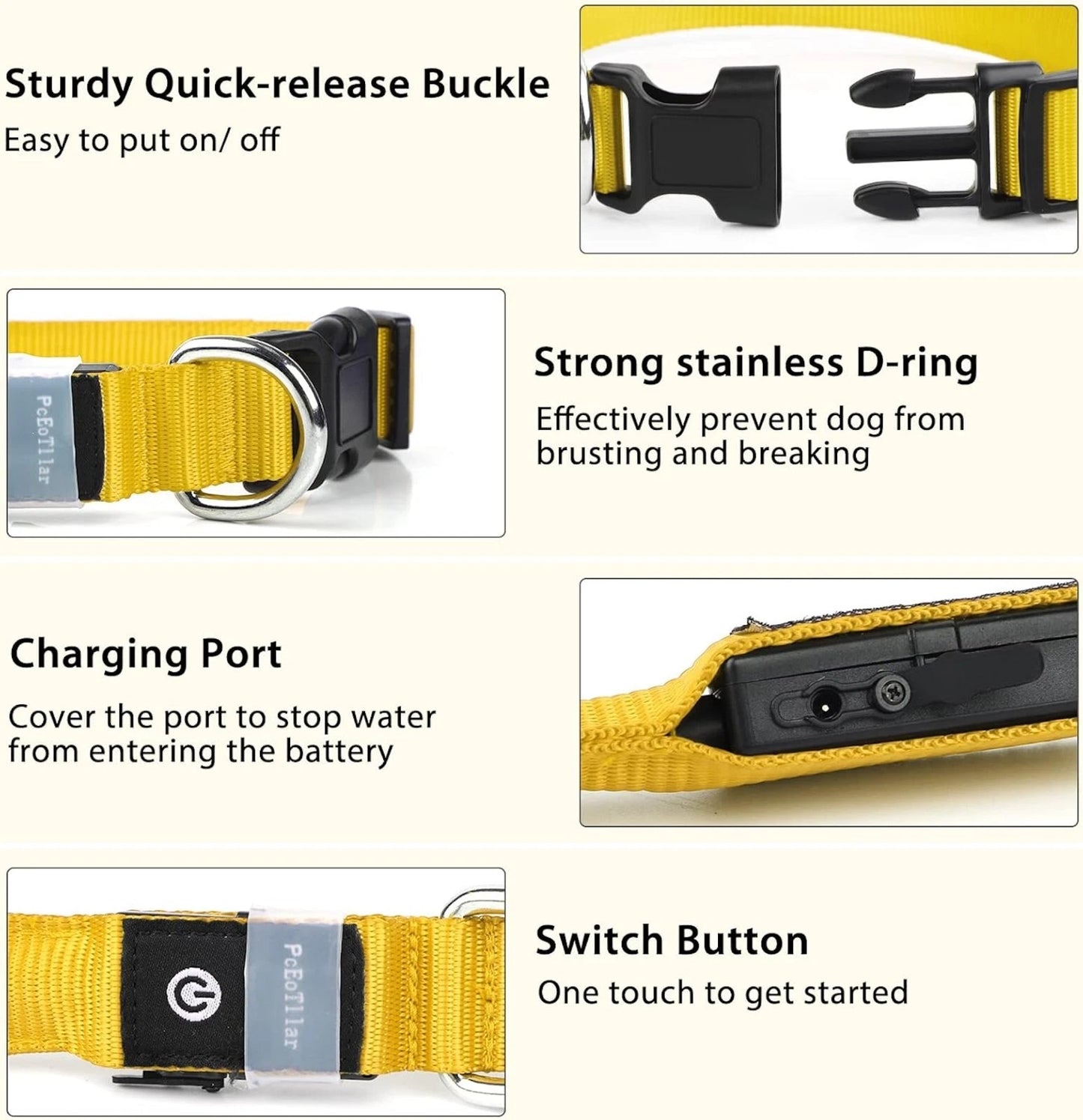 LED Glow Dog Leash & Collar for Night Walk Safety